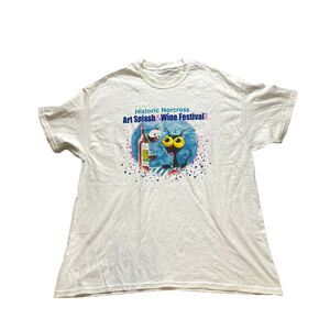 Historic Norcross Shirt Adult Extra‎ Large White Art Splash & Wine Festival Mens